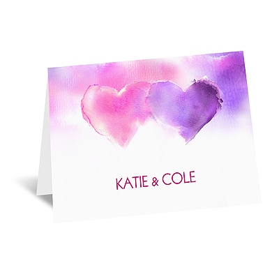 Watercolor Hearts - Note Card and Envelope