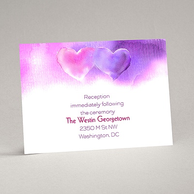 Watercolor Hearts - Reception Card
