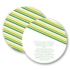 Stylish Stripes - Kelly Green - Invitation