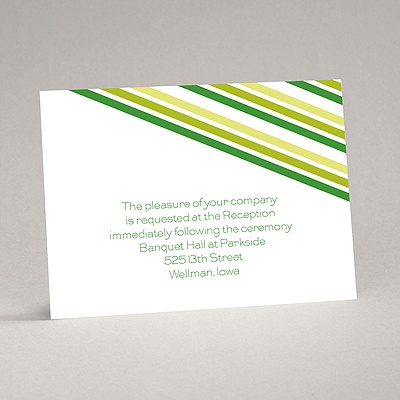 Stylish Stripes - Kelly Green - Reception Card