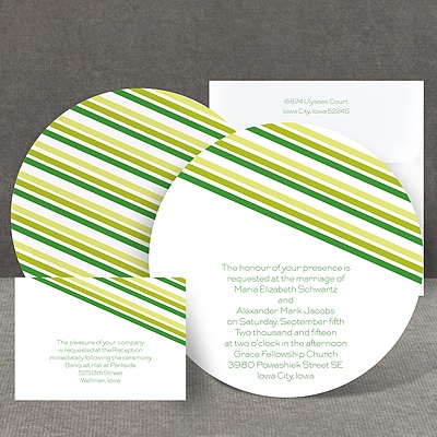 Stylish Stripes - Kelly Green - Invitation