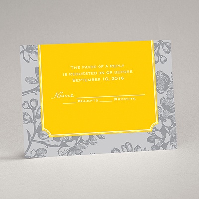 Blossom Border - Citrus - Response Card and Envelope
