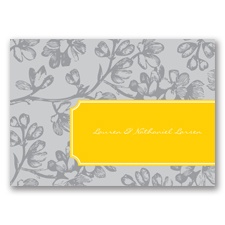 Blossom Border - Citrus - Note Card and Envelope