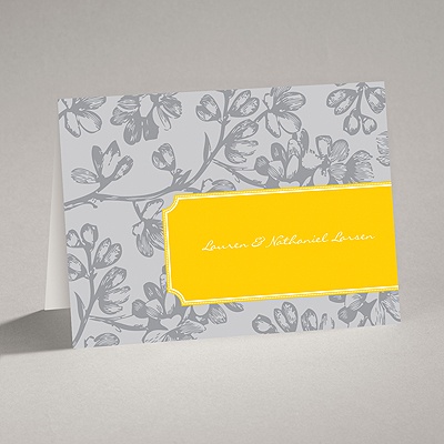 Blossom Border - Citrus - Note Card and Envelope