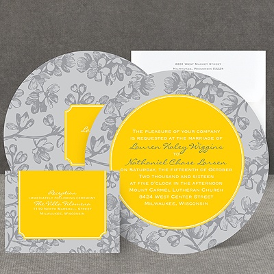 Blossom Border - Citrus - Invitation