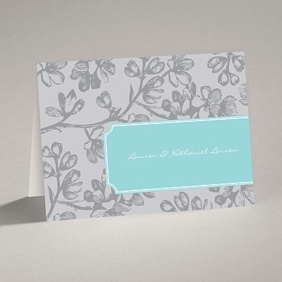 Blossom Border - Fountain - Note Card and Envelope