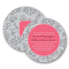 Blossom Border - Posie Pink - Invitation