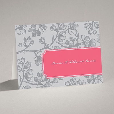 Blossom Border - Posie Pink - Note Card and Envelope