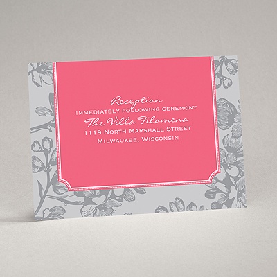 Blossom Border - Posie Pink - Reception Card