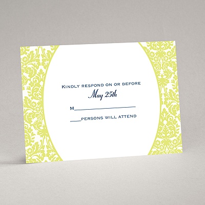 Surrounded in Damask - Limelight - Response Card and Envelope