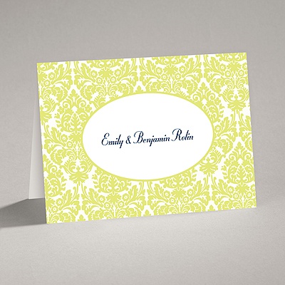 Surrounded in Damask - Limelight - Note Card and Envelope