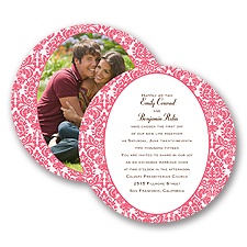 Surrounded in Damask - Posie Pink - Invitation