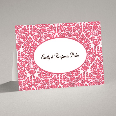 Surrounded in Damask - Posie Pink - Note Card and Envelope
