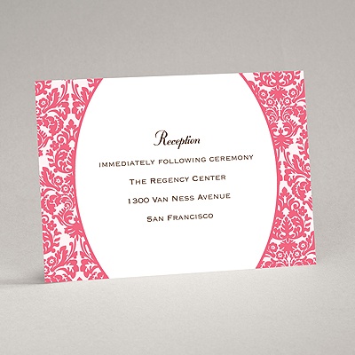 Surrounded in Damask - Posie Pink - Reception Card