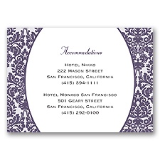 Damask Borders - Accommodations Card