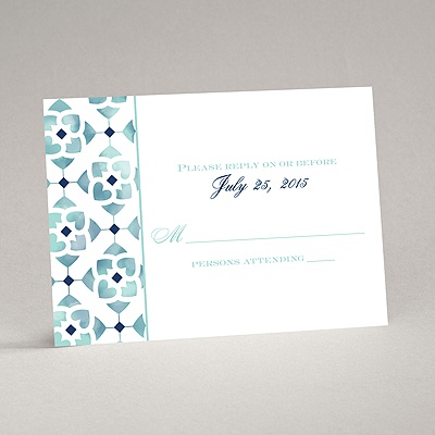 Romantic Mosaic - Navy - Response Card and Envelope