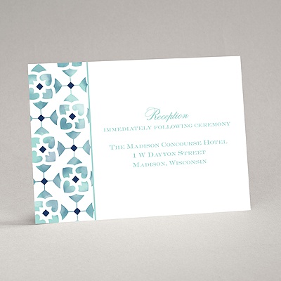 Romantic Mosaic - Navy - Reception Card