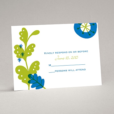 Funky Floral - Malibu - Response Card and Envelope