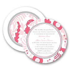 Funky Floral - Posie Pink - Invitation