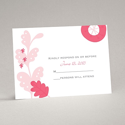 Funky Floral - Posie Pink - Response Card and Envelope