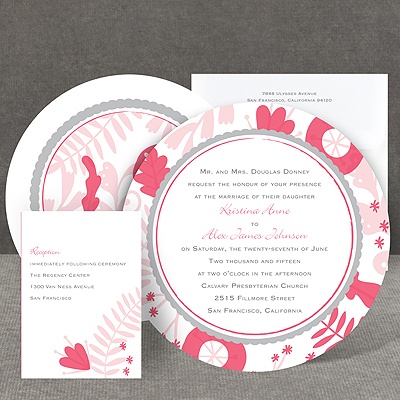 Funky Floral - Posie Pink - Invitation