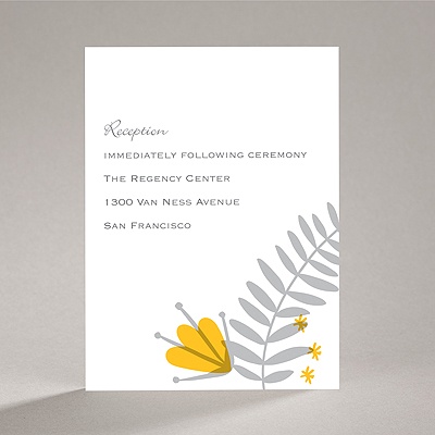 Funky Floral - Pewter - Reception Card