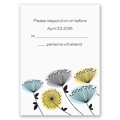 Modern Wildflowers - Citrus - Response Card and Envelope