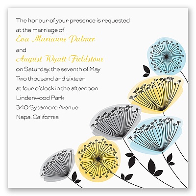 Modern Wildflowers - Citrus - Invitation