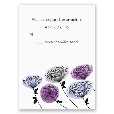 Modern Wildflowers - Grapevine - Response Card and Envelope