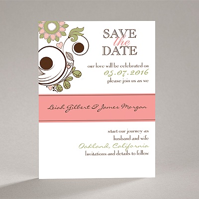 Whimsy Flowers - Save the Date Card