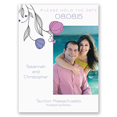 Delicate Posies - Save the Date Card