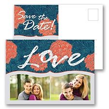 Flowery Love - Save the Date Postcard