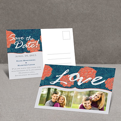 Flowery Love - Save the Date Postcard