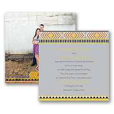 Tribal Hearts - Citrus - Invitation