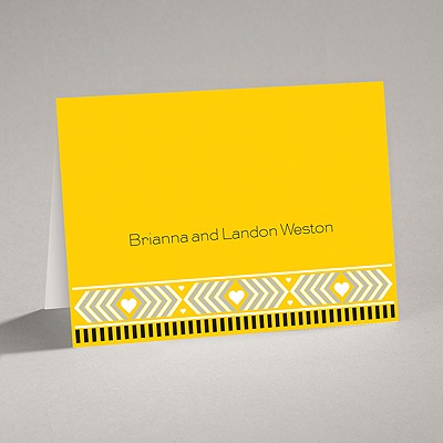Tribal Hearts - Citrus - Note Card and Envelope