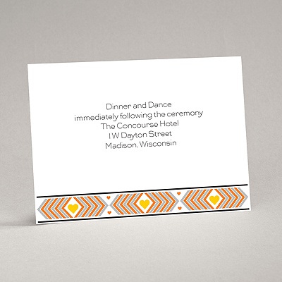 Tribal Hearts - Citrus - Reception Card