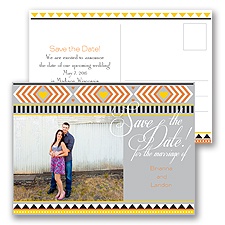 Tribal Hearts - Citrus - Save the Date Postcard