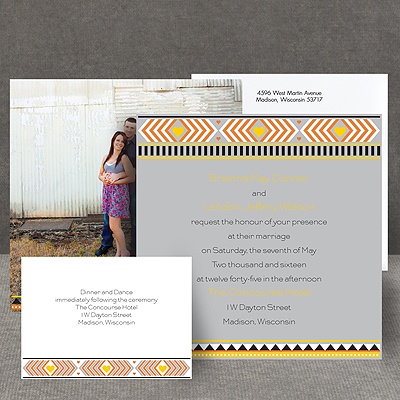 Tribal Hearts - Citrus - Invitation