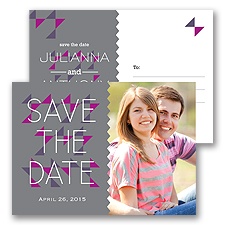 Triangle Style - Pewter - Save the Date Postcard