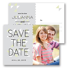 Triangle Style - Steel - Save the Date Postcard