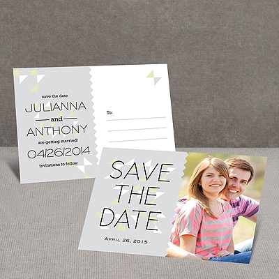 Triangle Style - Steel - Save the Date Postcard