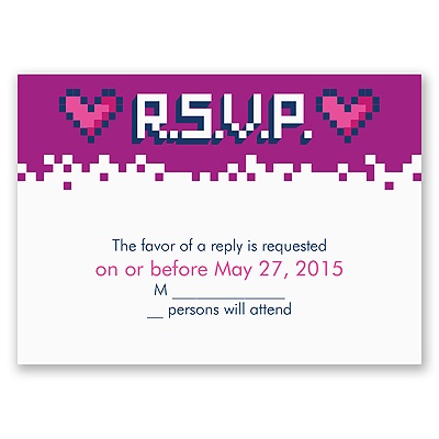 Bit of Retro - Amethyst - Response Card and Envelope