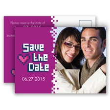 Bit of Retro - Amethyst - Save the Date Postcard