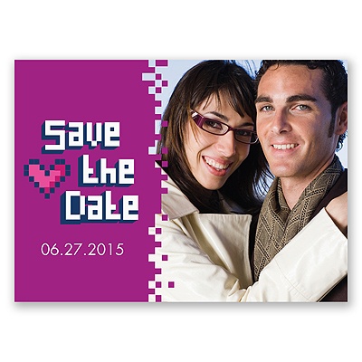 Bit of Retro - Amethyst - Save the Date Postcard