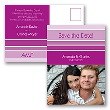 Ombre Stripes - Save the Date Postcard