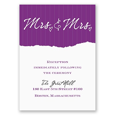 Mrs. and Mrs. - Reception Card