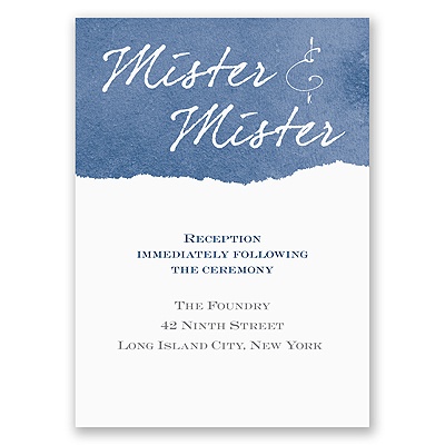 Mister and Mister - Reception Card