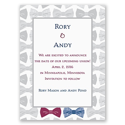 Bow Ties - Save the Date Card