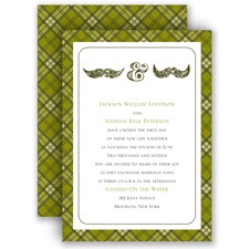 Moustaches - Moss Green - Invitation