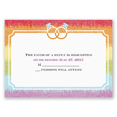 Rainbow Bling - Response Card and Envelope